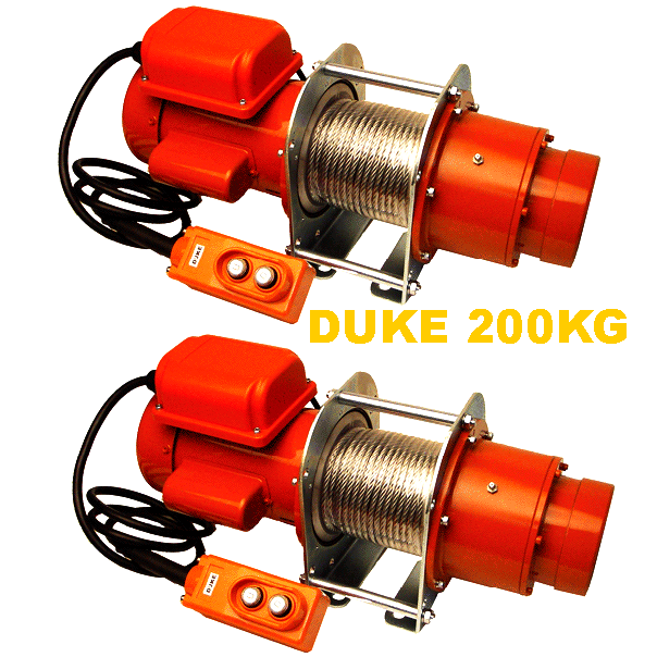 Tời cáp điện Duke 200Kg